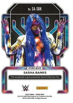 2022 Panini Prizm WWE - Superstar Autographs Green #SA-SBK Sasha Banks Back