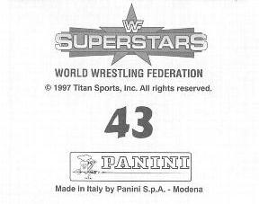 1997 Panini WWF Superstars Stickers #43 Steve Austin / Bret Hart Back