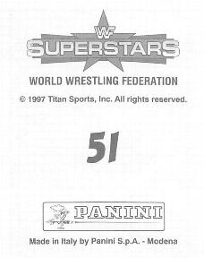 1997 Panini WWF Superstars Stickers #51 Steve Austin / Owen Hart Back