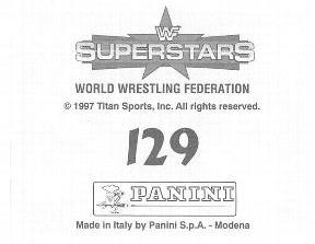 1997 Panini WWF Superstars Stickers #129 Thrasher / Owen Hart Back