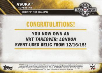 2016 Topps WWE - 2K17 NXT TakeOver London Mat Relics Black #NNO Asuka Back