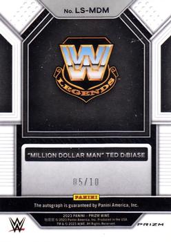 2023 Panini Prizm WWE - Legendary Signatures Prizms Gold #LS-MDM Million Dollar Man Ted DiBiase Back