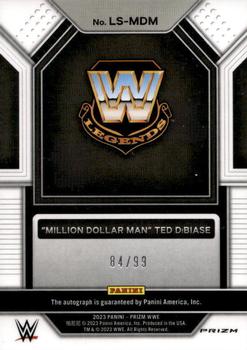 2023 Panini Prizm WWE - Legendary Signatures Prizms Red #LS-MDM Million Dollar Man Ted DiBiase Back