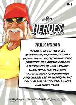 2023 Leaf Heroes of Wrestling - Purple #B-4 Hulk Hogan Back