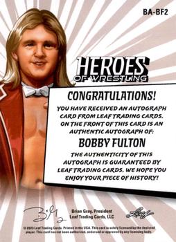 2023 Leaf Heroes of Wrestling - Autographs Gold #BA-BF2 Bobby Fulton Back