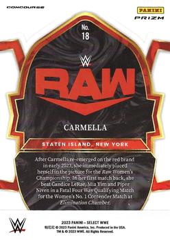 2023 Panini Select WWE - Red & Blue Prizms #18 Carmella Back