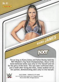 2023 Donruss Elite WWE - Orange #81 Kiana James Back