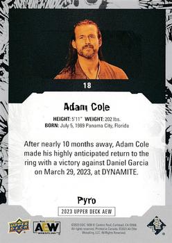 2023 Upper Deck AEW - Pyro #18 Adam Cole Back