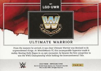 2023 Panini Impeccable WWE - WWE Legends Logo Silver #LGD-UWR Ultimate Warrior Back