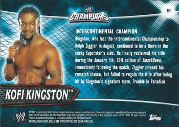 2011 Topps WWE Champions #19 Kofi Kingston Back