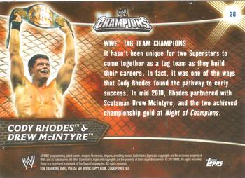 2011 Topps WWE Champions #26 Cody Rhodes/Drew McIntyre Back