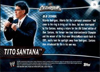 2011 Topps WWE Champions #71 Tito Santana Back