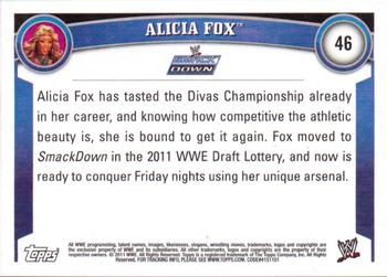 2011 Topps WWE #46 Alicia Fox Back