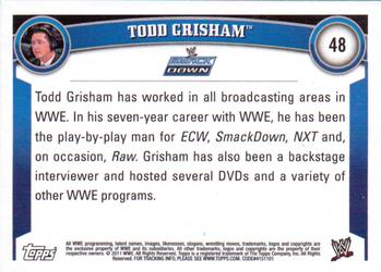 2011 Topps WWE #48 Todd Grisham Back