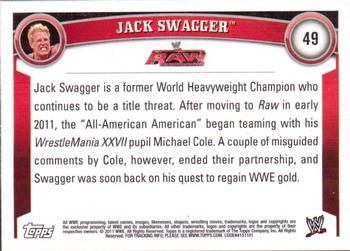 2011 Topps WWE #49 Jack Swagger Back