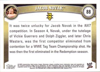 2011 Topps WWE #88 Jacob Novak Back