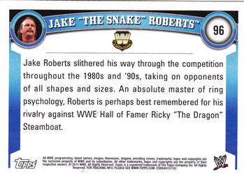 2011 Topps WWE #96 Jake The Snake Roberts Back