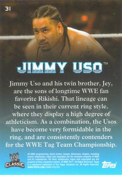 2011 Topps WWE Classic #31 Jimmy Uso Back