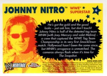 2006 Topps Heritage Chrome WWE #6 Johnny Nitro Back