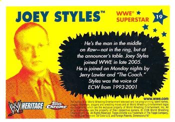 2006 Topps Heritage Chrome WWE #19 Joey Styles Back