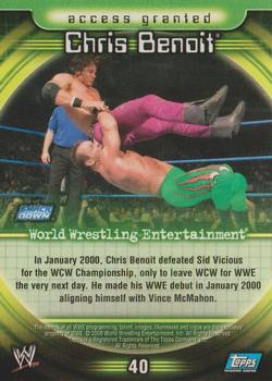 2006 Topps WWE Insider #40 Chris Benoit  Back