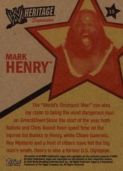 2006 Topps Heritage II WWE #15 Mark Henry  Back
