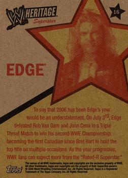 2006 Topps Heritage II WWE #16 Edge  Back