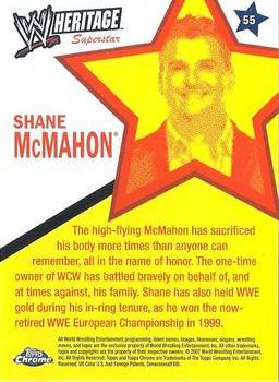 2007 Topps Chrome Heritage II WWE #55 Shane McMahon Back