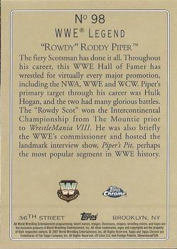 2007 Topps Chrome Heritage II WWE #98 Rowdy Roddy Piper Back