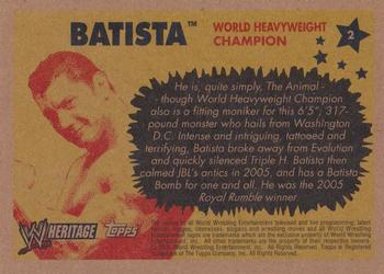 2005 Topps Heritage WWE #2 Batista Back