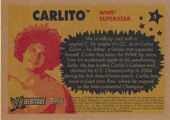 2005 Topps Heritage WWE #3 Carlito Back