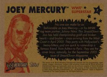 2005 Topps Heritage WWE #7 Joey Mercury Back