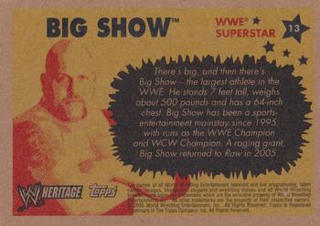 2005 Topps Heritage WWE #13 Big Show Back