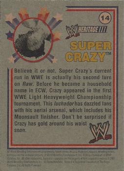 2007 Topps Heritage III WWE #14 Super Crazy  Back