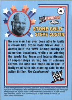 2008 Topps Chrome Heritage III WWE #4 Stone Cold Steve Austin Back