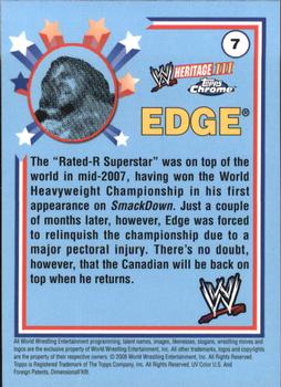 2008 Topps Chrome Heritage III WWE #7 Edge  Back