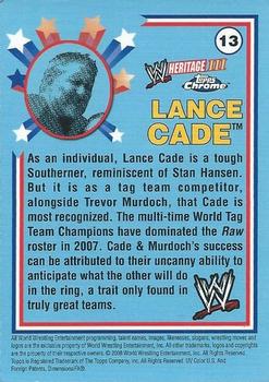 2008 Topps Chrome Heritage III WWE #13 Lance Cade  Back