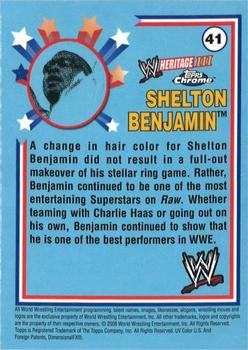 2008 Topps Chrome Heritage III WWE #41 Shelton Benjamin  Back