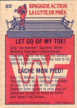 1985 O-Pee-Chee WWF Pro Wrestling Stars #22 Let Go Of My Toe! Back