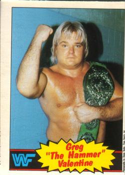 1985 O-Pee-Chee WWF Pro Wrestling Stars #9 Greg The Hammer Valentine Front