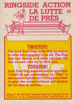 1985 O-Pee-Chee WWF Pro Wrestling Stars Series 2 #22 Twister! Back