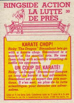 1985 O-Pee-Chee WWF Pro Wrestling Stars Series 2 #30 Karate Chop! Back