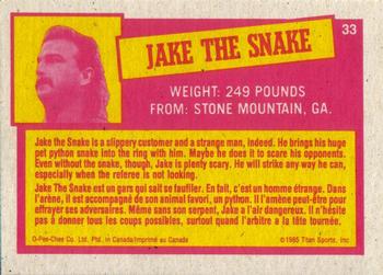 1985 O-Pee-Chee WWF Pro Wrestling Stars Series 2 #33 Jake 