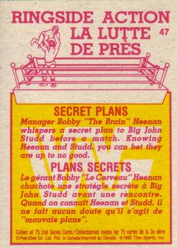 1985 O-Pee-Chee WWF Pro Wrestling Stars Series 2 #47 Secret Plans Back