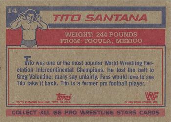 1985 Topps WWF Pro Wrestling Stars #14 Tito Santana Back