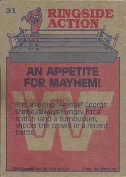 1985 Topps WWF Pro Wrestling Stars #31 An Appetite For Mayhem! Back