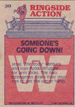 1985 Topps WWF Pro Wrestling Stars #39 Someone's Going Down! Back
