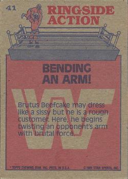 1985 Topps WWF Pro Wrestling Stars #41 Bending An Arm! Back