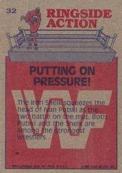 1985 Topps WWF Pro Wrestling Stars #32 Putting On Pressure! Back