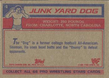1985 Topps WWF Pro Wrestling Stars #4 Junkyard Dog Back